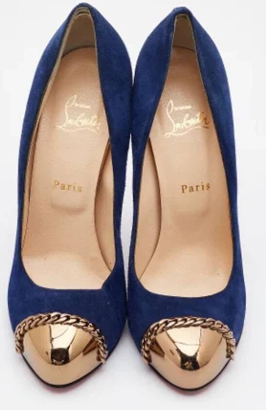 Christian Louboutin Pre-owned Suede heels Blue Dames