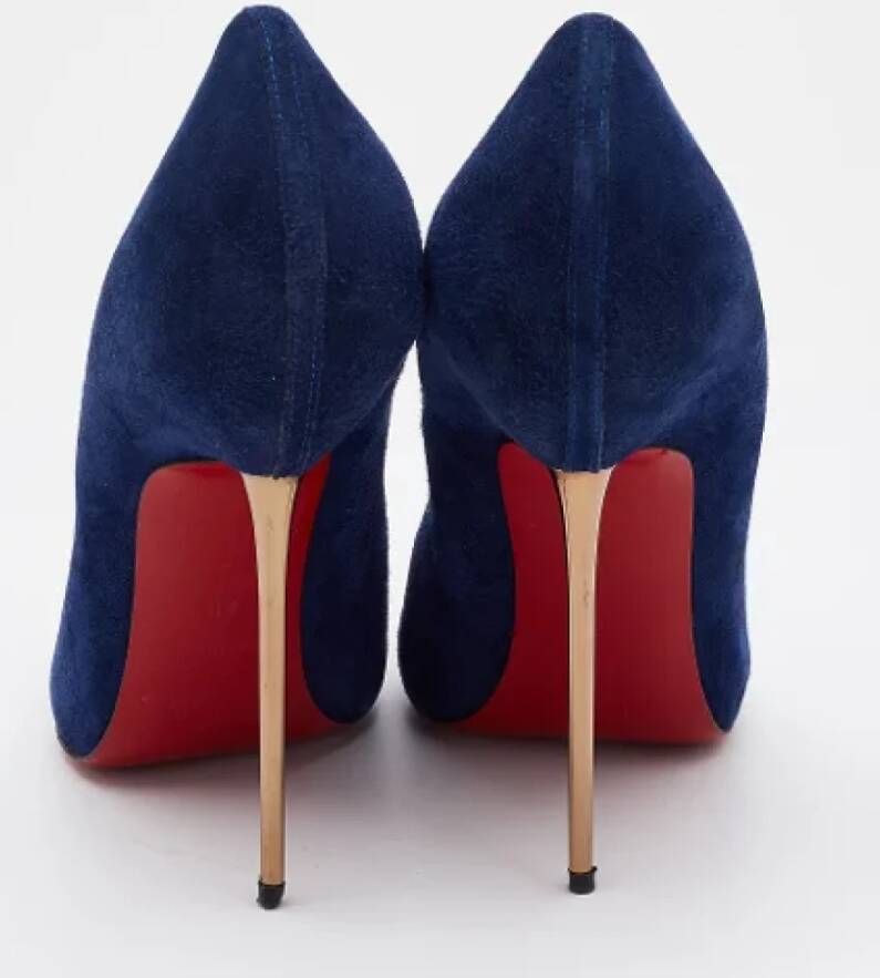 Christian Louboutin Pre-owned Suede heels Blue Dames