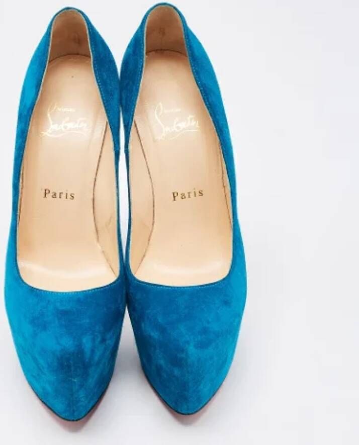 Christian Louboutin Pre-owned Suede heels Blue Dames