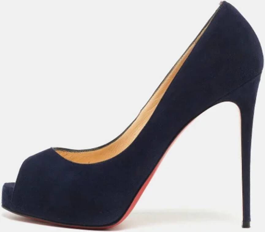 Christian Louboutin Pre-owned Suede heels Blue Dames