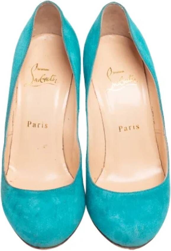 Christian Louboutin Pre-owned Suede heels Blue Dames