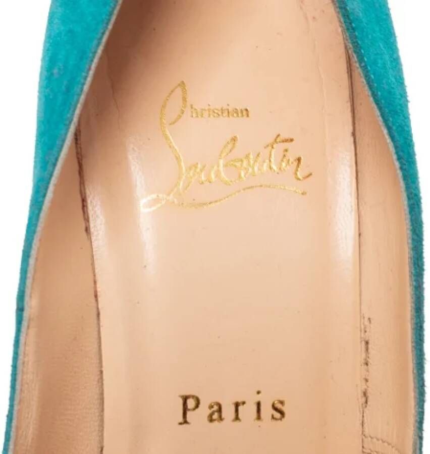 Christian Louboutin Pre-owned Suede heels Blue Dames