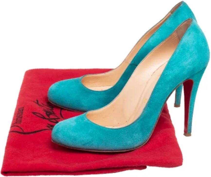 Christian Louboutin Pre-owned Suede heels Blue Dames