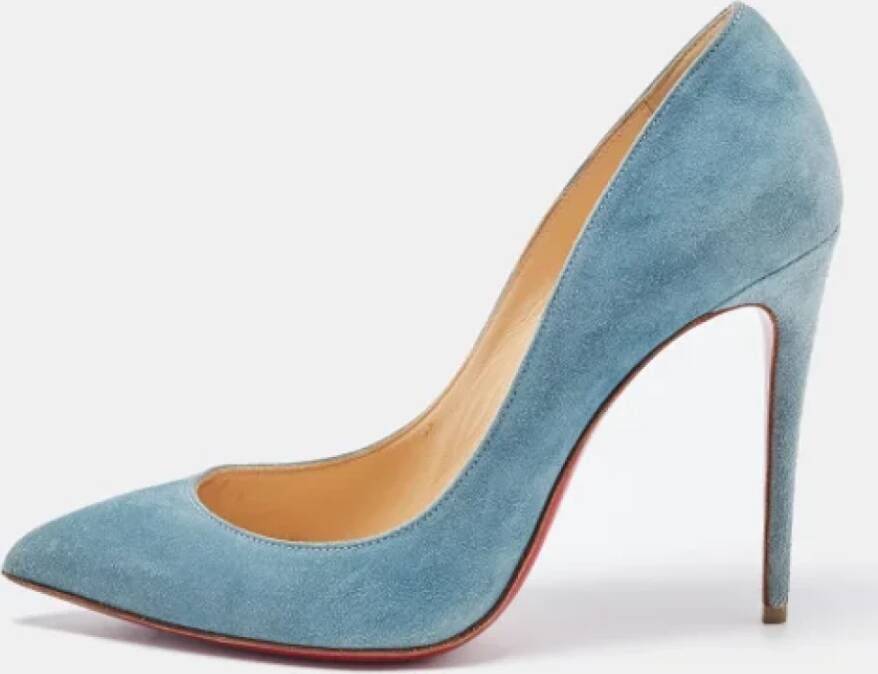 Christian Louboutin Pre-owned Suede heels Blue Dames