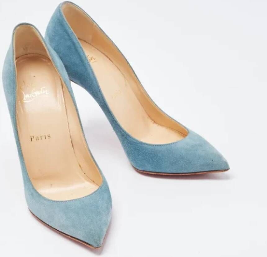 Christian Louboutin Pre-owned Suede heels Blue Dames