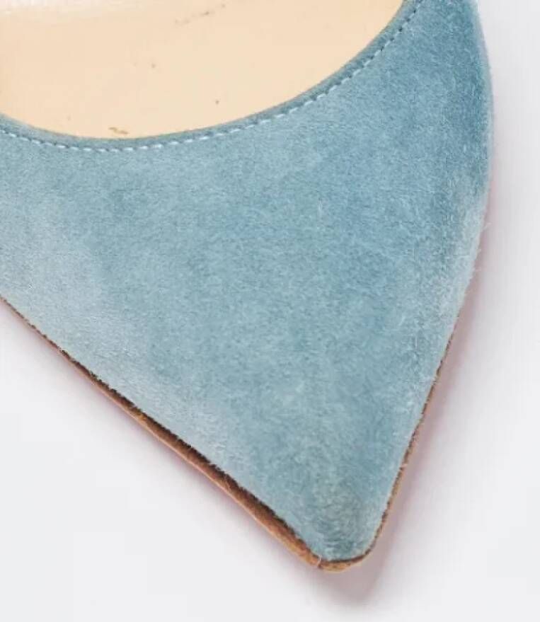 Christian Louboutin Pre-owned Suede heels Blue Dames