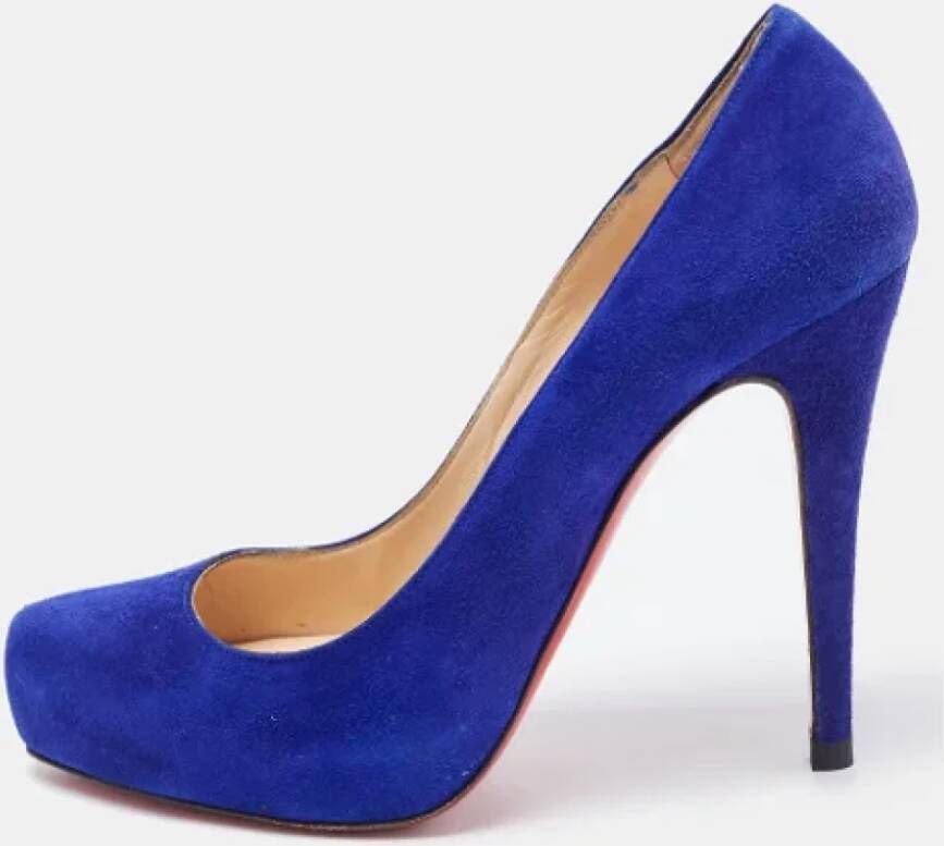 Christian Louboutin Pre-owned Suede heels Blue Dames