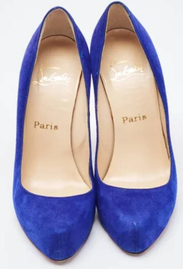 Christian Louboutin Pre-owned Suede heels Blue Dames