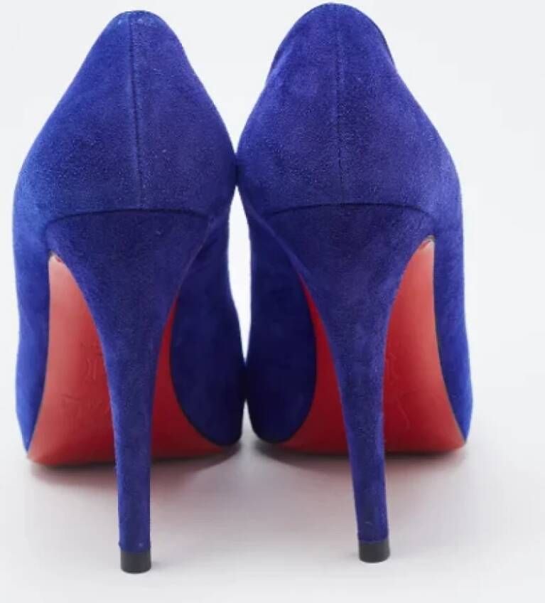 Christian Louboutin Pre-owned Suede heels Blue Dames