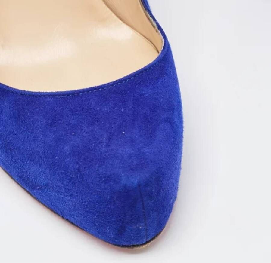 Christian Louboutin Pre-owned Suede heels Blue Dames