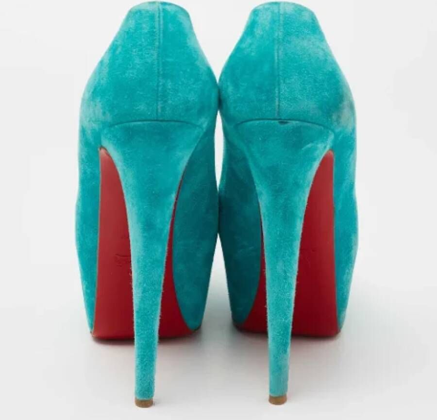 Christian Louboutin Pre-owned Suede heels Blue Dames