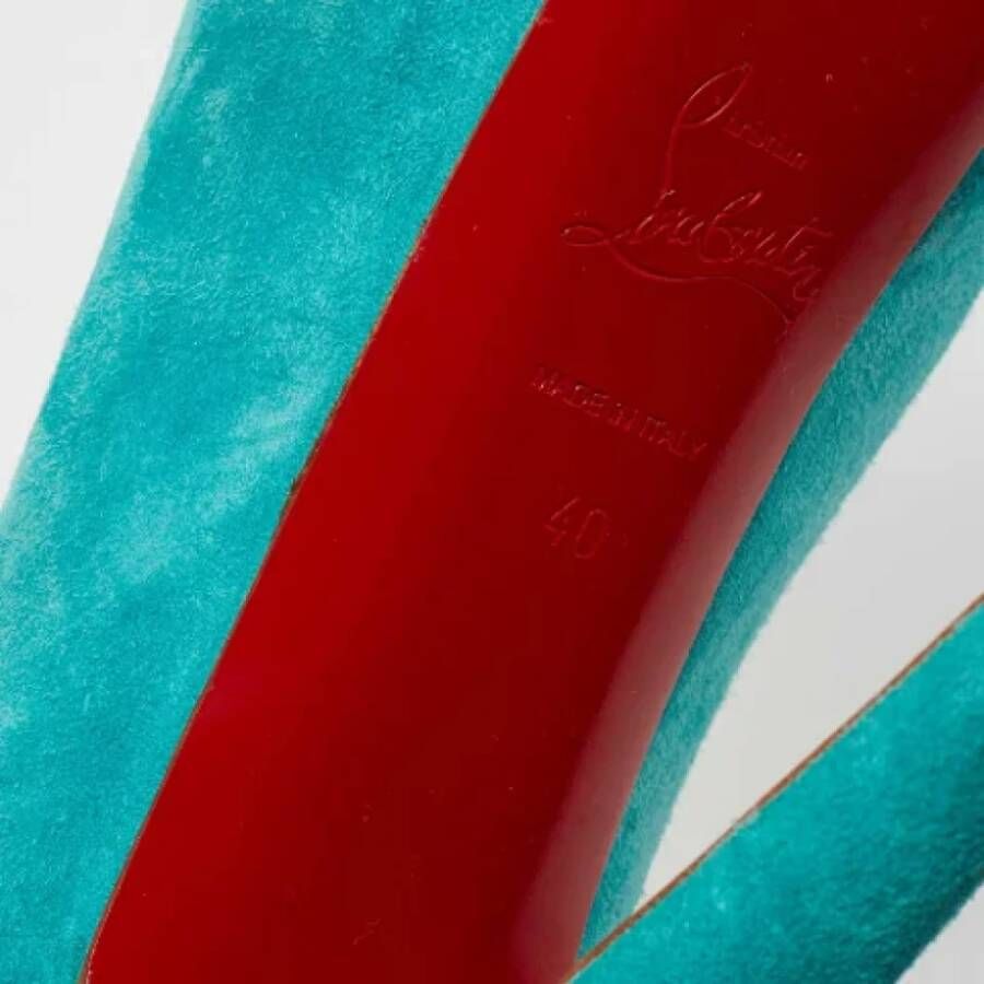 Christian Louboutin Pre-owned Suede heels Blue Dames