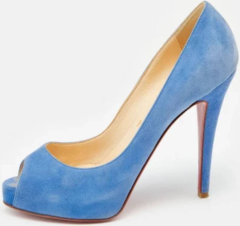 Christian Louboutin Pre-owned Suede heels Blue Dames