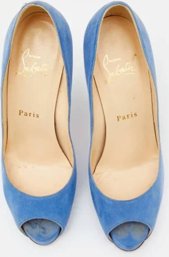 Christian Louboutin Pre-owned Suede heels Blue Dames