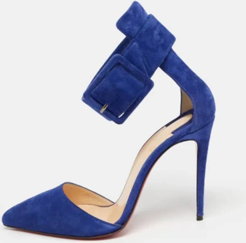 Christian Louboutin Pre-owned Suede heels Blue Dames