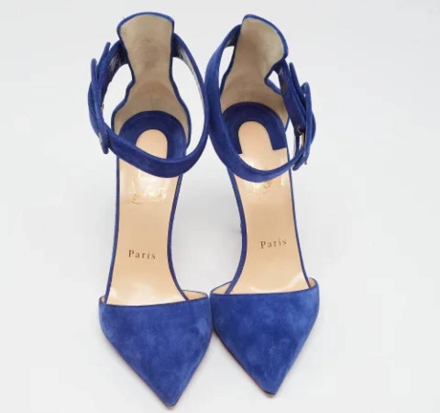 Christian Louboutin Pre-owned Suede heels Blue Dames