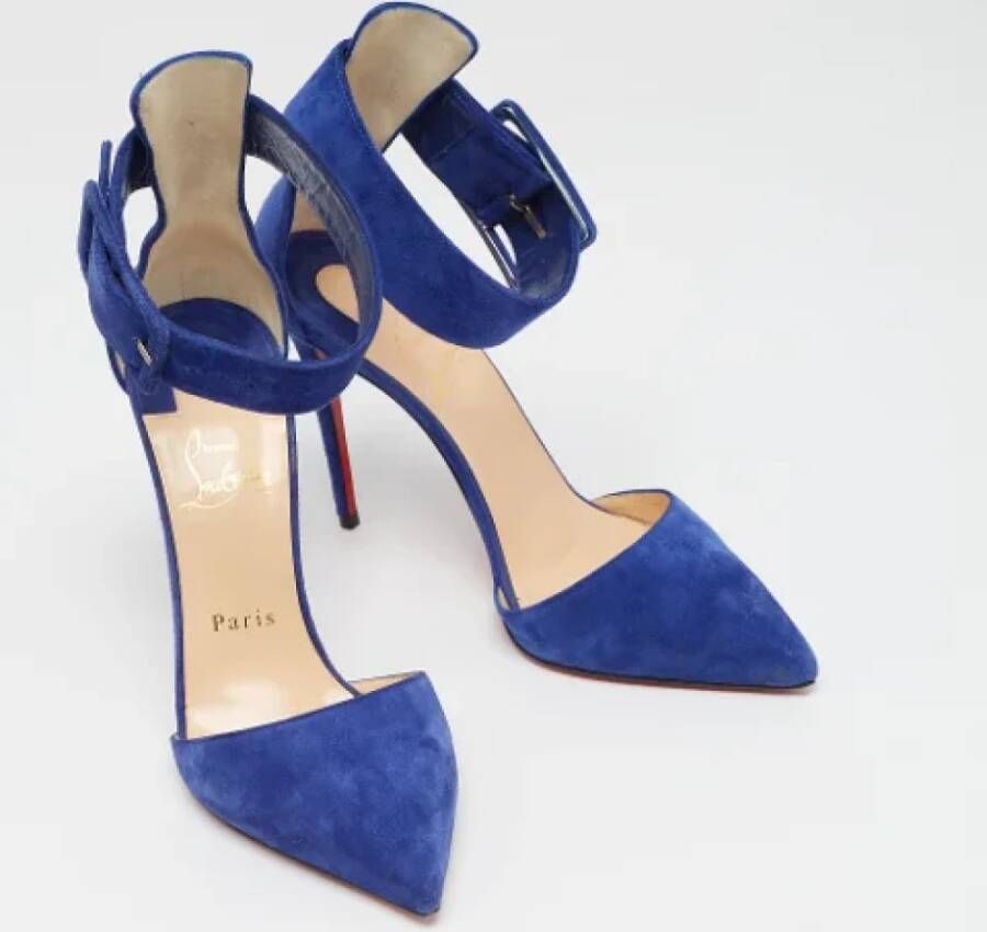 Christian Louboutin Pre-owned Suede heels Blue Dames