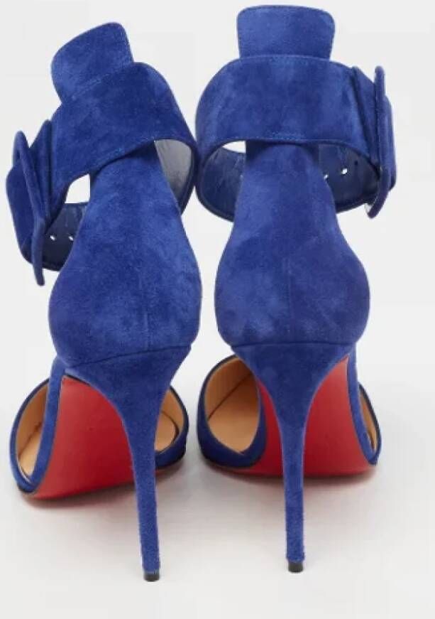 Christian Louboutin Pre-owned Suede heels Blue Dames