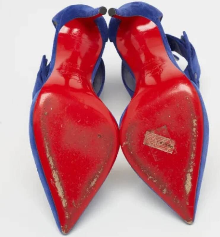 Christian Louboutin Pre-owned Suede heels Blue Dames