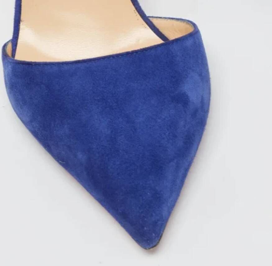 Christian Louboutin Pre-owned Suede heels Blue Dames