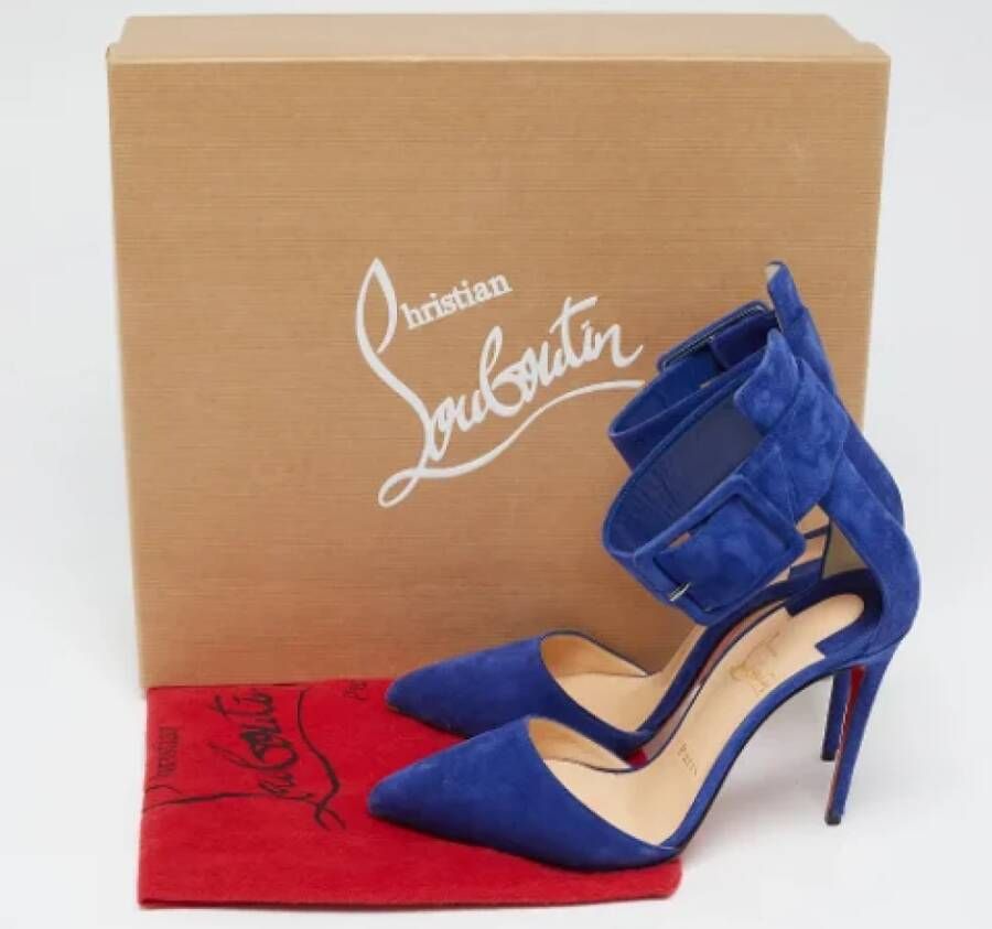 Christian Louboutin Pre-owned Suede heels Blue Dames