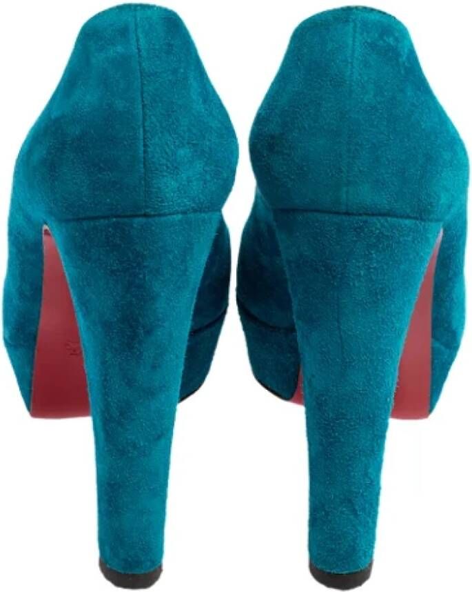 Christian Louboutin Pre-owned Suede heels Blue Dames