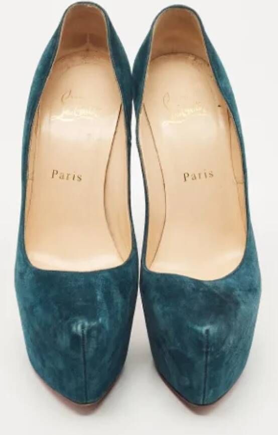 Christian Louboutin Pre-owned Suede heels Blue Dames