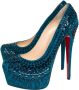 Christian Louboutin Pre-owned Suede heels Blue Dames - Thumbnail 3