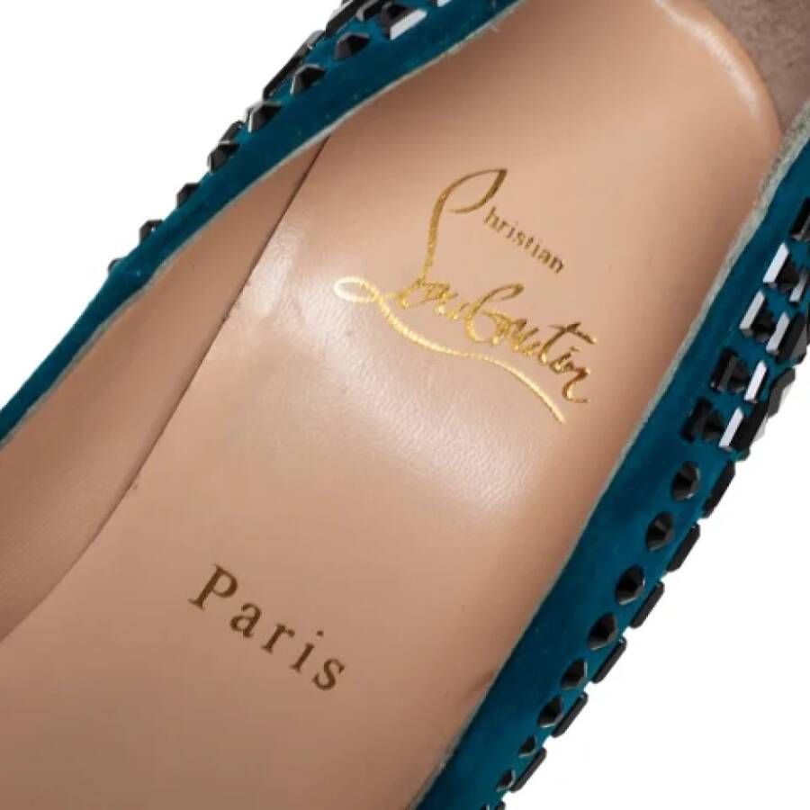 Christian Louboutin Pre-owned Suede heels Blue Dames