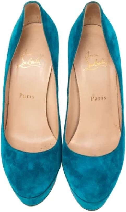 Christian Louboutin Pre-owned Suede heels Blue Dames