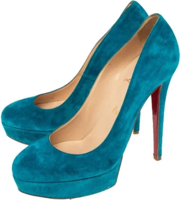 Christian Louboutin Pre-owned Suede heels Blue Dames