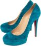 Christian Louboutin Pre-owned Suede heels Blue Dames - Thumbnail 3