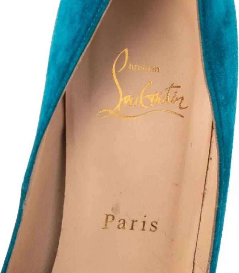 Christian Louboutin Pre-owned Suede heels Blue Dames