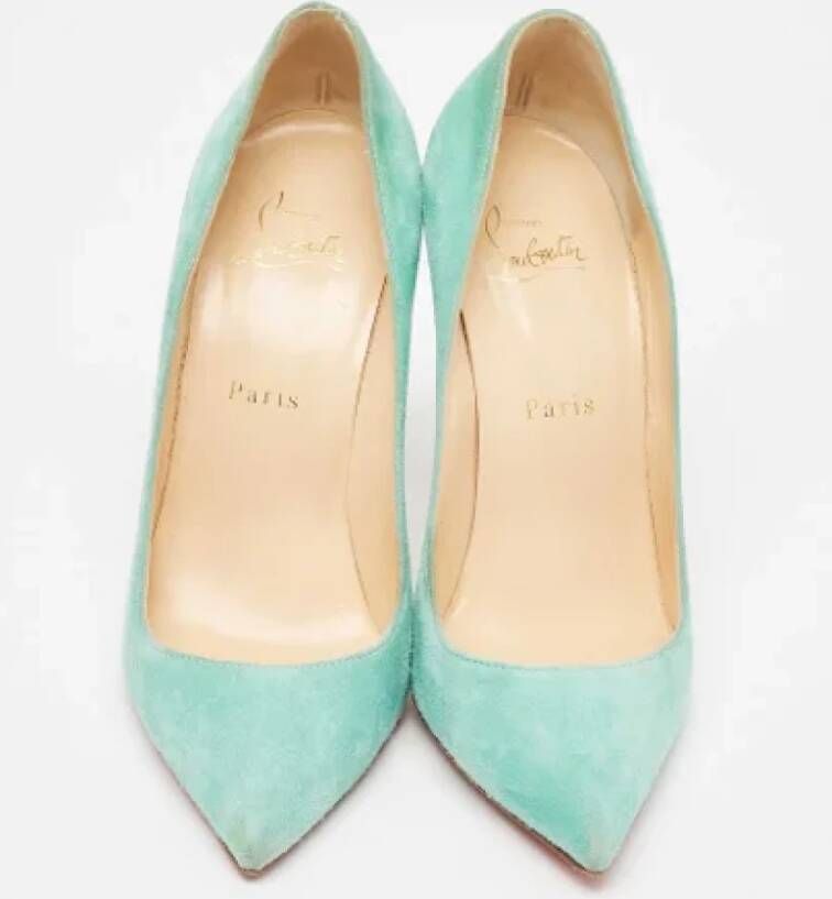 Christian Louboutin Pre-owned Suede heels Blue Dames