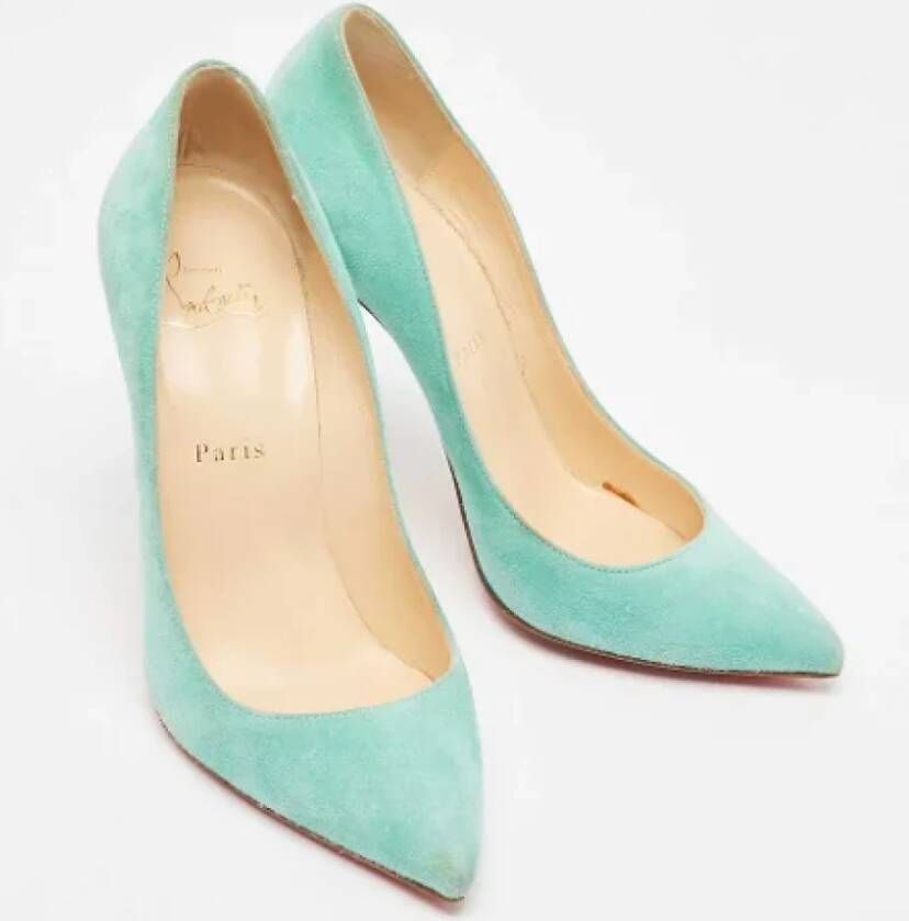 Christian Louboutin Pre-owned Suede heels Blue Dames