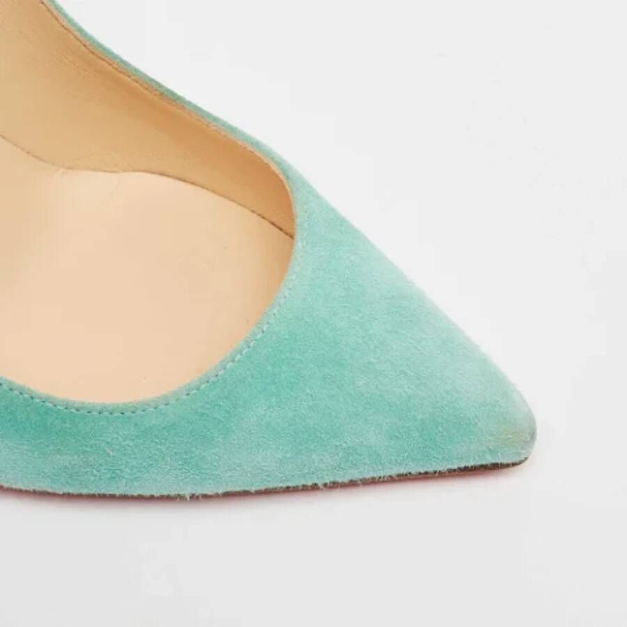 Christian Louboutin Pre-owned Suede heels Blue Dames