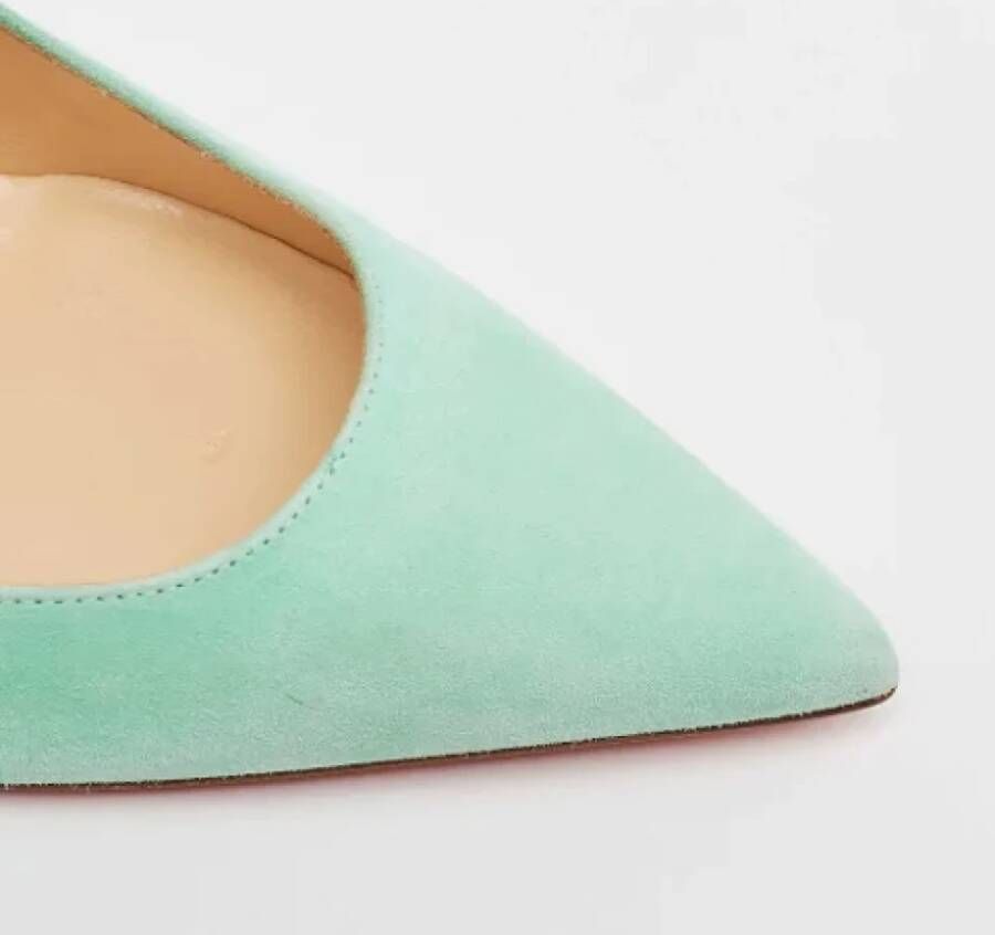 Christian Louboutin Pre-owned Suede heels Blue Dames