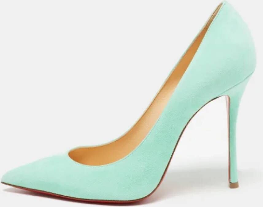 Christian Louboutin Pre-owned Suede heels Blue Dames