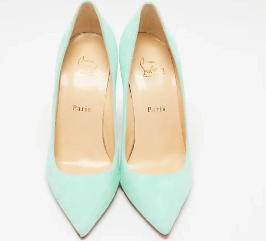 Christian Louboutin Pre-owned Suede heels Blue Dames