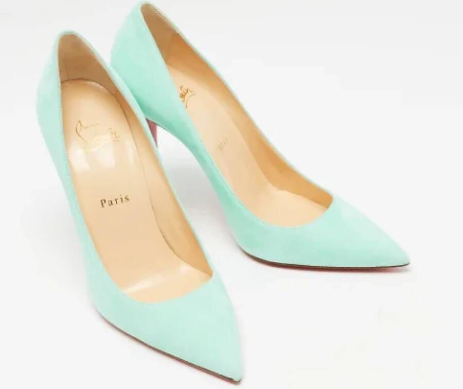 Christian Louboutin Pre-owned Suede heels Blue Dames