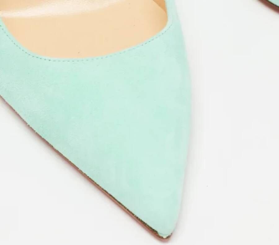 Christian Louboutin Pre-owned Suede heels Blue Dames