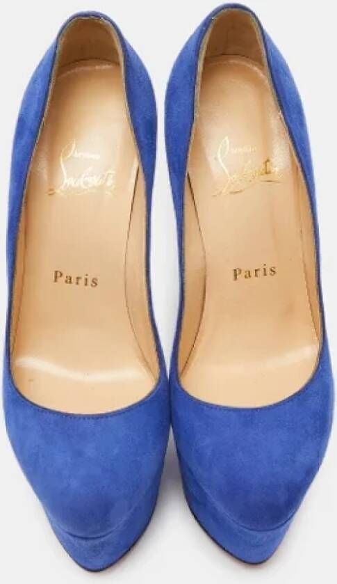 Christian Louboutin Pre-owned Suede heels Blue Dames