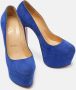 Christian Louboutin Pre-owned Suede heels Blue Dames - Thumbnail 4