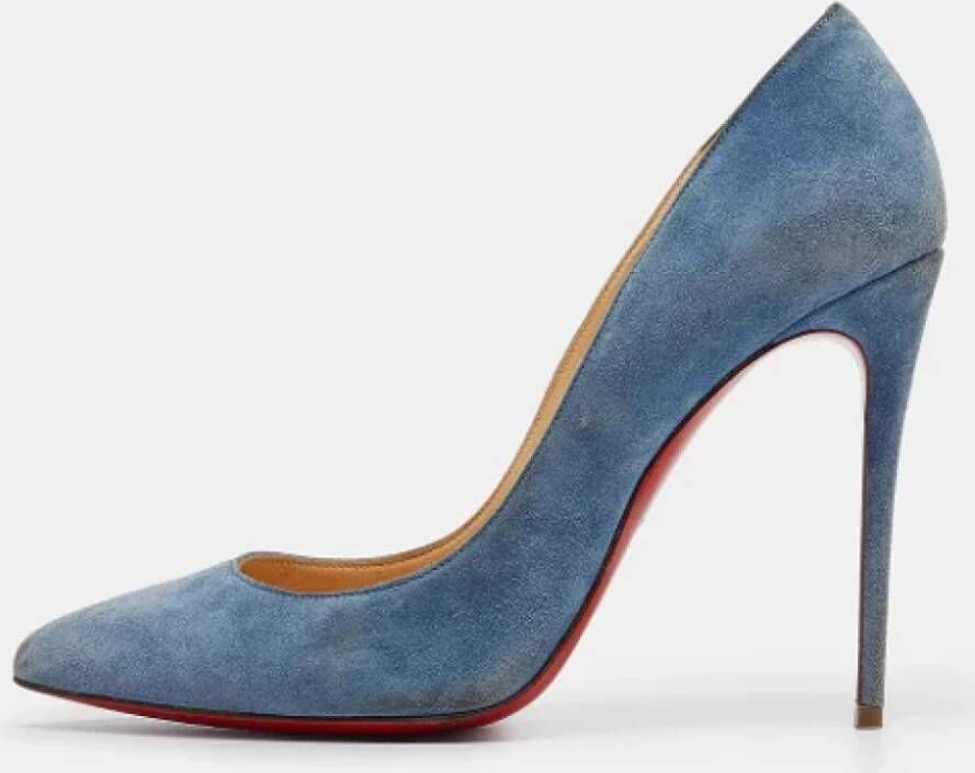 Christian Louboutin Pre-owned Suede heels Blue Dames