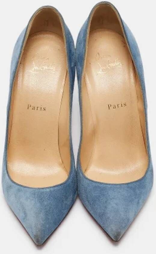 Christian Louboutin Pre-owned Suede heels Blue Dames