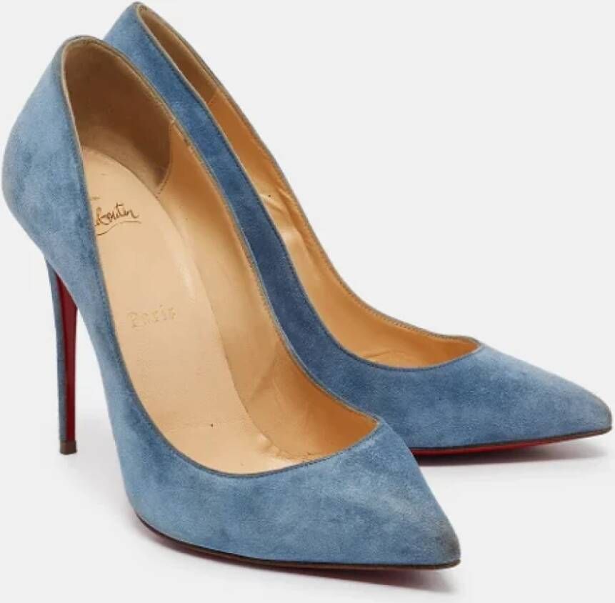 Christian Louboutin Pre-owned Suede heels Blue Dames