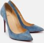 Christian Louboutin Pre-owned Suede heels Blue Dames - Thumbnail 4