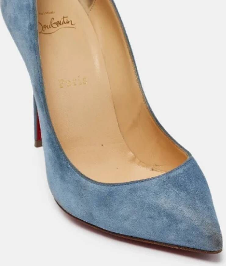 Christian Louboutin Pre-owned Suede heels Blue Dames