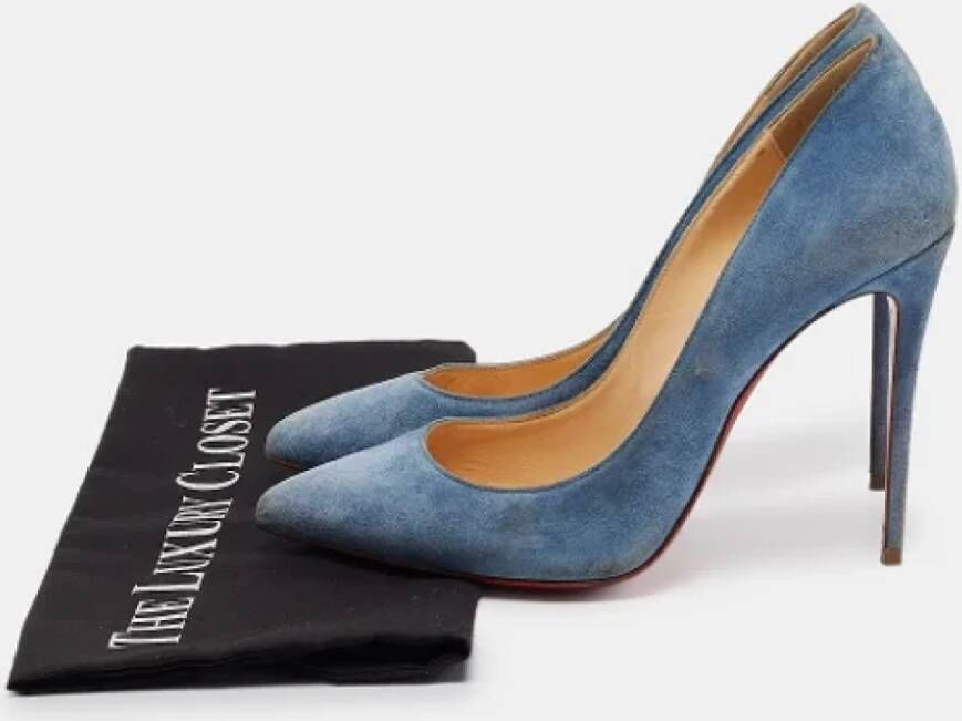 Christian Louboutin Pre-owned Suede heels Blue Dames