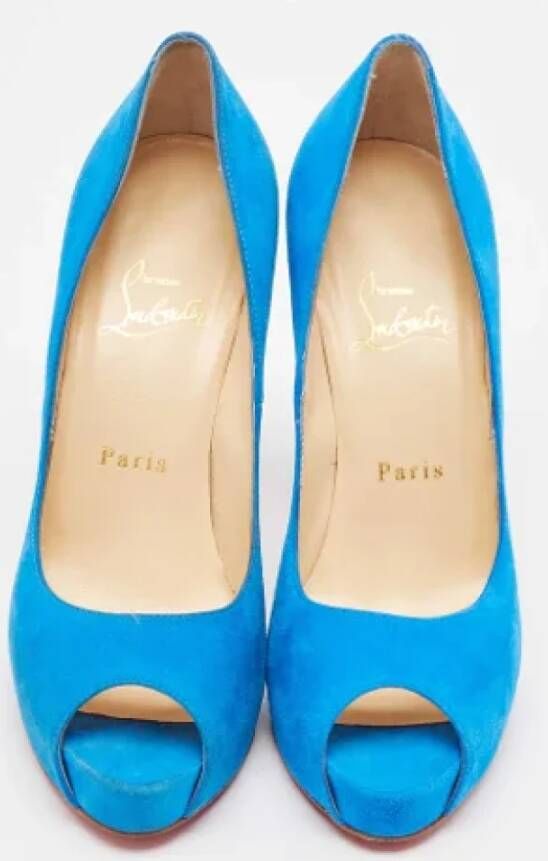 Christian Louboutin Pre-owned Suede heels Blue Dames